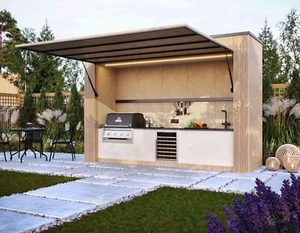 Outdoor-Küche Gartenküche Gartenschrank Schrank 3,5m x 2,45m x 1,05m Premium - Bild 1 von 3