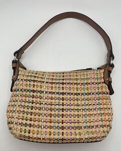 Fossil Genuine Classic 1954 Bag Basket Weave Colorful Beach Small Handbag Woven