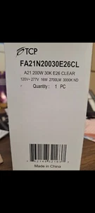 TCP LED FILAMENT FA21N20030E26CL 16W/2700LM/3000K NEW HID REPLACEMENT - Picture 1 of 3