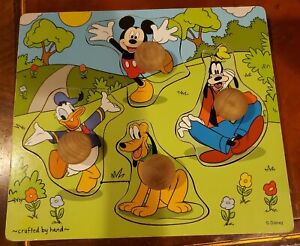Disney's Mickey Mouse & Friends Wooden Jumbo Knob Puzzle Melissa & Doug Toddlers