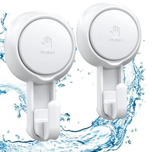 Suction Hooks Powerful Vacuum Suction Cup Hooks Heavy Duty For Shower Waterproof - Picture 1 of 9