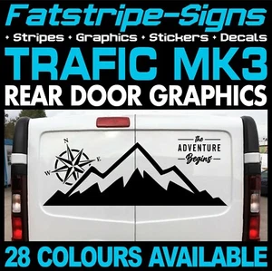 para adaptarse a RENAULT TRAFIC ADVENTURE MOUNTAINS BRÚJULA FURGONETA CÁMPER PEGATINAS GRÁFICAS - Imagen 1 de 2