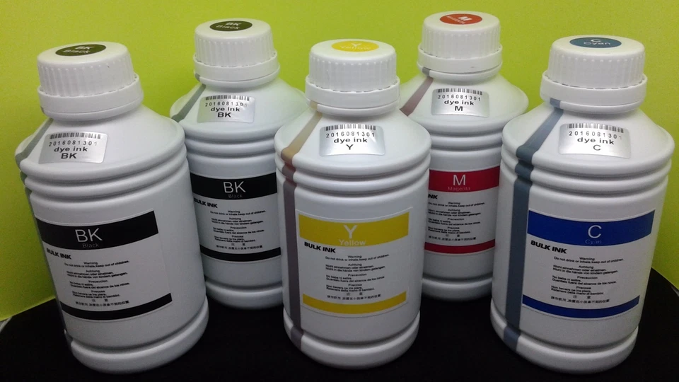 5 x 500ml Refill Bulk Dye Ink compatible for HP Canon Dell Brother Epson Printer - Image 1 of 1