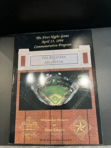 Texas Rangers The First Night Game April 13, 1994 Commemorative Program - Picture 1 of 5