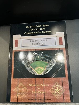 Texas Rangers The First Night Game April 13, 1994 Commemorative Program - Image 1 of 4