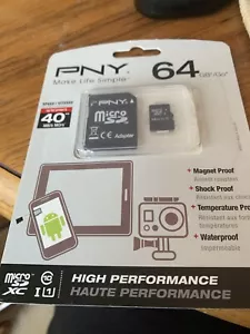 PNY 64GB Micro card With adapter - Picture 1 of 7