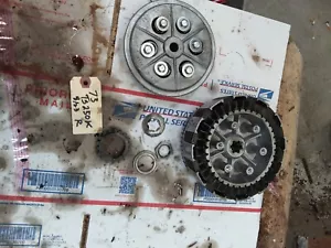 1973 Suzuki TS250K clutch basket , nut, washer, shim everything except rod R - Picture 1 of 8