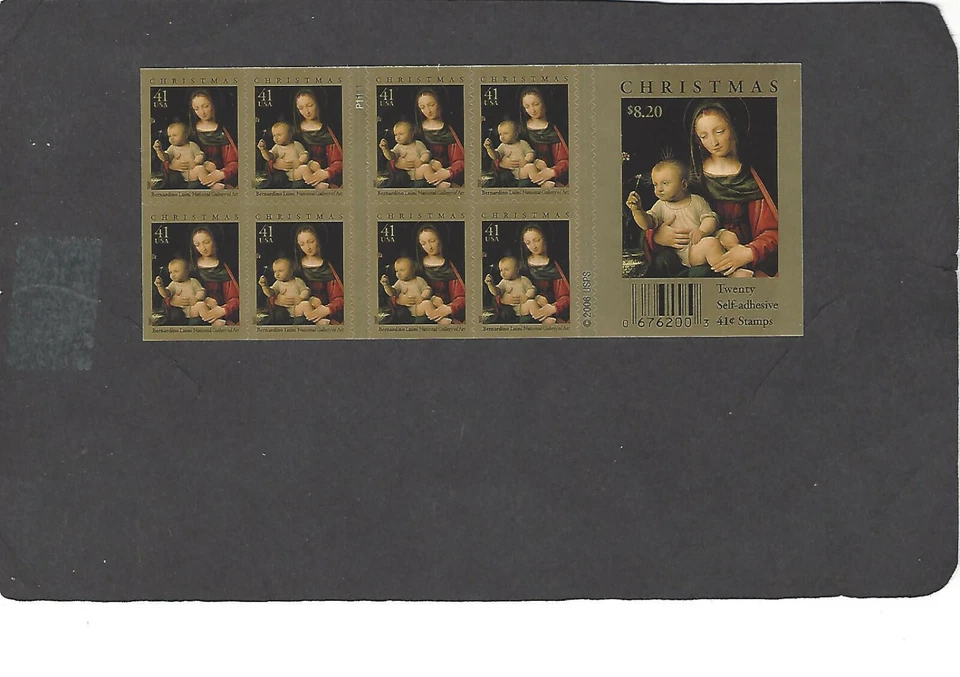 #4206a 41c MADONNA & CHILD BOOKLET PANE OF 20 STAMPS MNH UNFOLDED - Image 1 of 1