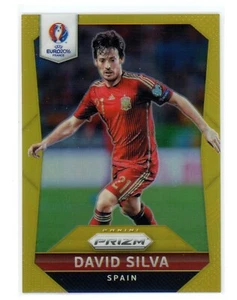2016 PANINI EURO PRIZM SOCCER #40 GOLD /10 DAVID SILVA - SPAIN / MAN CITY LEGEND - Picture 1 of 2