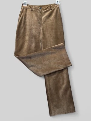 Akris Bergdorf Goodman Women’s Size 6 Brown Suede Goat Leather Suede Pants - Image 1 of 4