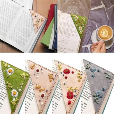 Creative Personalized Hand Embroidered Corner Bookmark Cute Flower Bookmarks