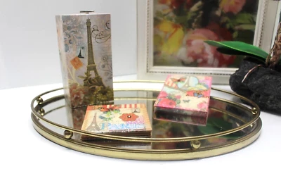 Punch Studio Gift Set of 3:  Rose Soap Music Box, Notepad, Two-sided Mirror NEW - Image 1 of 4