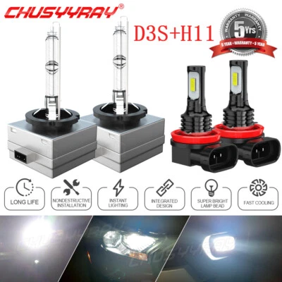 For Ford Flex 2009-2012 2013-2018 D3S+H11 HID Xenon Headlight LED Fog Light Kit - Image 1 of 4