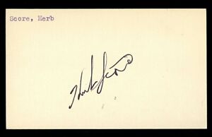 Herb Score d.2008 signed autograph auto 3x5 index card Baseball Player 5014