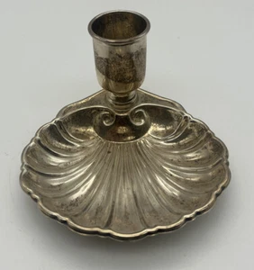 Beautiful Rare Vintage Antique Sterling Silver Shell Candle Holder W/ Markings - Picture 1 of 6