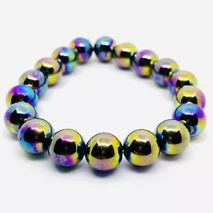10mm Bead Leklai Koh Larn Natural Stone Rainbow 7color Thai Amulet Bracelet - Picture 1 of 7