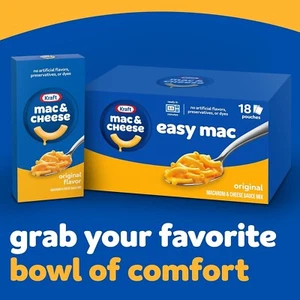 Kraft Easy Mac Maccheroni Originali Microonde 18 ct Confezione Maggio Molto - Foto 1 di 8