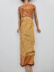 Vintage 1965 Barbie Sew Free Fashion #1724 Golden Ball Dress
