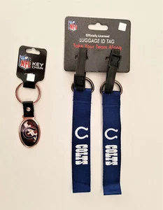 Indianapolis Colts Official Licensed NFL Key Chain and 2 Luggage Tag Combination - Picture 1 of 2