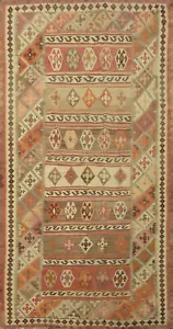 Vegetable Dye Kilim Semi-Antique Rug Reversible Wool Hand-woven Carpet 5x10 - Picture 1 of 14