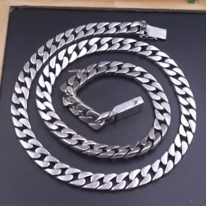 Real 925 Sterling Silver Necklace Men Women 8mm Curb Chain Link 22inch /86-87g - Picture 1 of 6