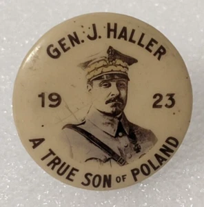 1923 General J Haller A True Son of Poland Pinback Button 1.25" Ecclesiastical - Picture 1 of 3