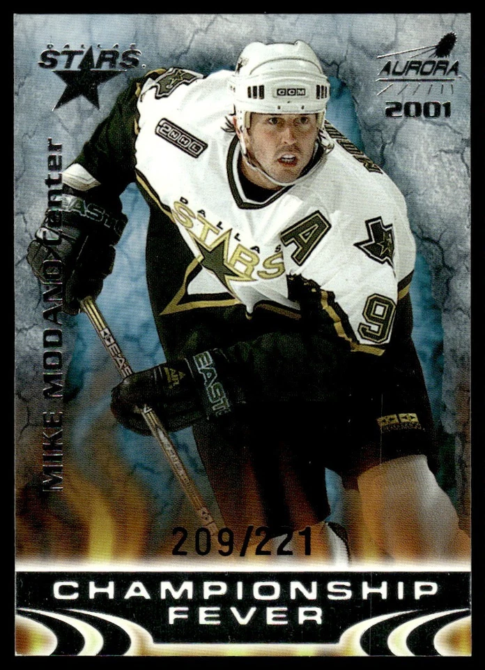 2000-01 Pacific Aurora Championship Fever Mike Modano /221 Dallas Stars #9 - Image 1 of 2
