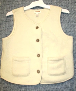 Girls Button Front Sherpa Vest Cat & Jack White Size M 7/8 - Picture 1 of 6