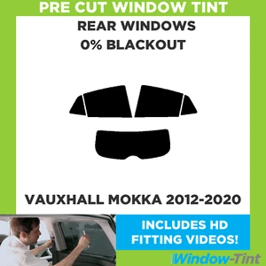 For Vauxhall Mokka 2012-2020 Pre Cut Window Tint Rear 0% Blackout Film - Picture 1 of 10