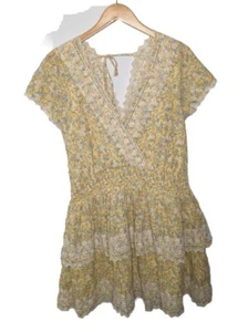New $60 American Eagle Women’s Size XL Yellow Garden Party Dress Prairie Boho - Picture 1 of 19