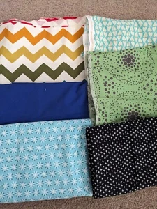 Fabric Bundle 6 Pces Solid Geometric Small Prints Cotton Craft Quilting - Picture 1 of 7
