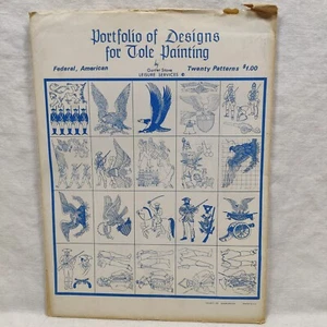 Rare 1940s Portfolio of Designs for Tole Painting 20 FEDERAL AMERICAN PATTERNS - Picture 1 of 24