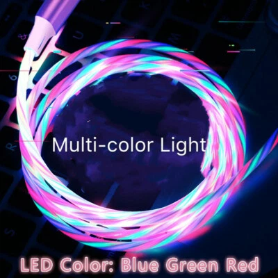  iPhone X XR XS MAX 8 7 Plus 6S SE 5 LED Flashing USB Cable Charger Cord 3Ft/6Ft - Image 1 of 4