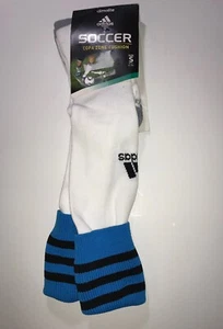 Adidas Socks; Soccer Socks, Copa Zone Cushion Size S 13c-4y White/Blue New - Picture 1 of 5