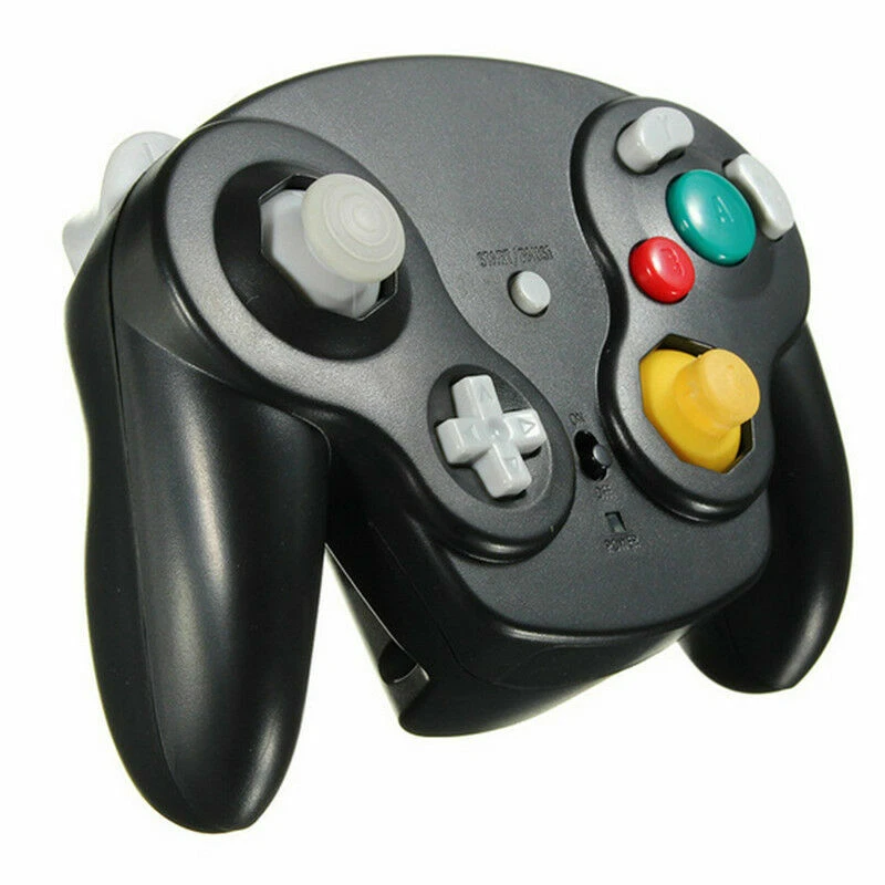 BlackWireless Gamecube Controller w/ Adapter Wavebird Style for Nintendo NGC GC  - Image 1 of 4