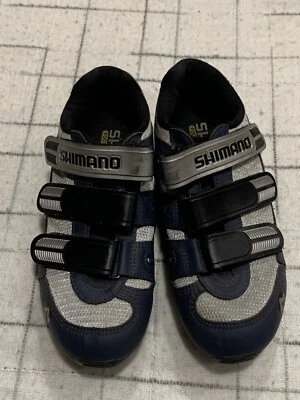 TÊNIS MASCULINO DE CICLISMO SHIMANO AZUL CINZA PRATA GANCHO E LAÇO ESPORTES SH-M 152N EUA 5 - Imagem 1 de 4