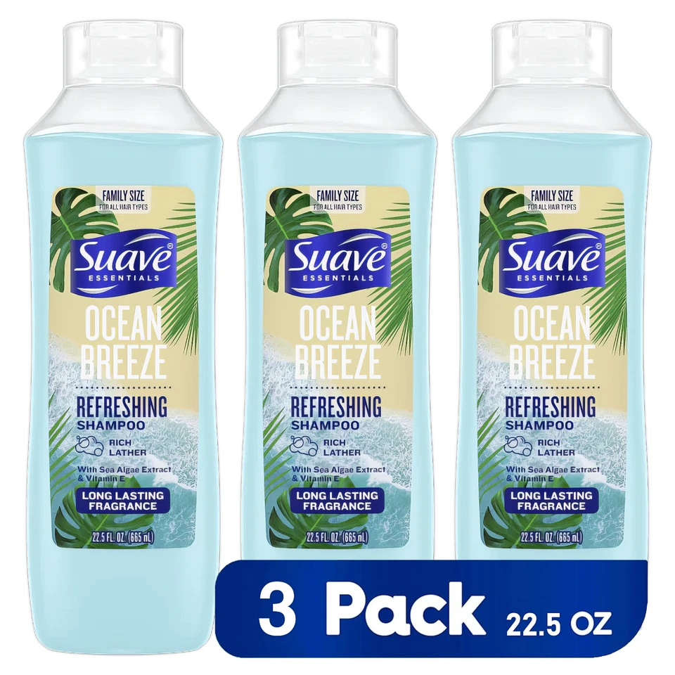 Suave Essentials Ocean Breeze Refreshing Shampoo 22.5 Fl Oz