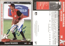 Daniel Wagner Signed 2009 MultiAd Kannapolis Intimidators Set B #25 Card Auto AU