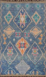 Geometric Tribal Moroccan Berber Oriental Area Rug Hand-knotted Plush Wool 6x10