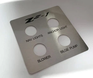 CUSTOM ENGRAVED SWITCH DASH PANEL/ BOAT/ PLANE/ CAR/ EQUIPMENT STAINLESS STEEL - Picture 1 of 4