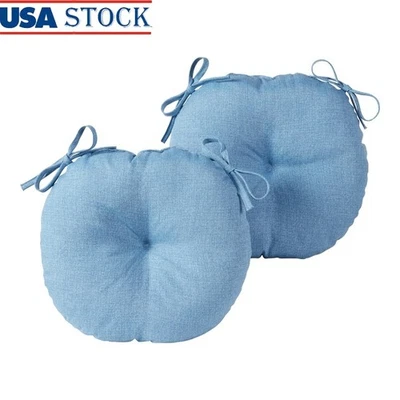 Juego de 2 Cojines de Asiento Redondos Resistentes al Agua Relleno Reciclado Foto 1 de 4