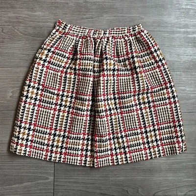 Minifalda vintage años 70 micro pata de gallo a cuadros multicolor otoñal talla XS Foto 1 de 4
