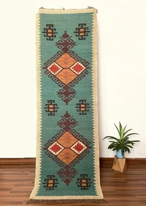 Tapis Village Indien Vintage Kilim Tapis Tissé Main Oriental Rectangle Area Rug - Bild 1 von 7