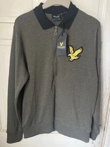 Lyle And Scott Vintage Mens Block Marl 1/2 Zip Track Polo Small - Picture 1 of 6