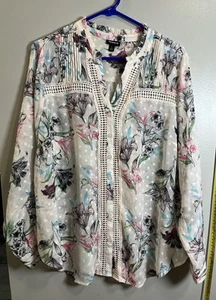 Torrid Blouse Shirt Floral Size 1. 1X  Romantic Cottagecore Chiffon - Imagen 1 de 8