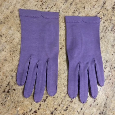 Guantes de muñeca formales vintage para mujer talla S 6,5 lila púrpura 8" algodón elástico Foto 1 de 4