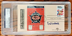 Carl Hubbell Autographed 1984 Clemente FDC Cachet 1940 All Star PSA/DNA Slabbed - Picture 1 of 2
