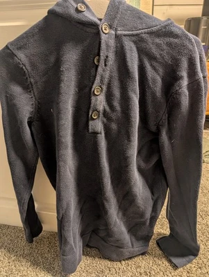 Sudadera con capucha pulóver azul para hombre H&M pequeña mezcla de algodón manga larga Foto 1 de 3