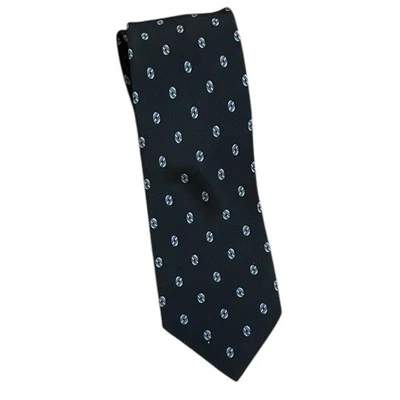 Brioni Hecho a Mano en Italia Corbata de Seda Azul Oscuro Patrones Geométricos De Colección  Foto 1 de 4