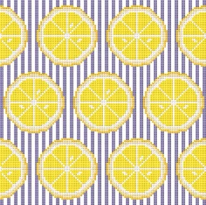 Lemon Pillow 9x9 Hand Painted Needlepoint Canvas - Picture 1 of 2